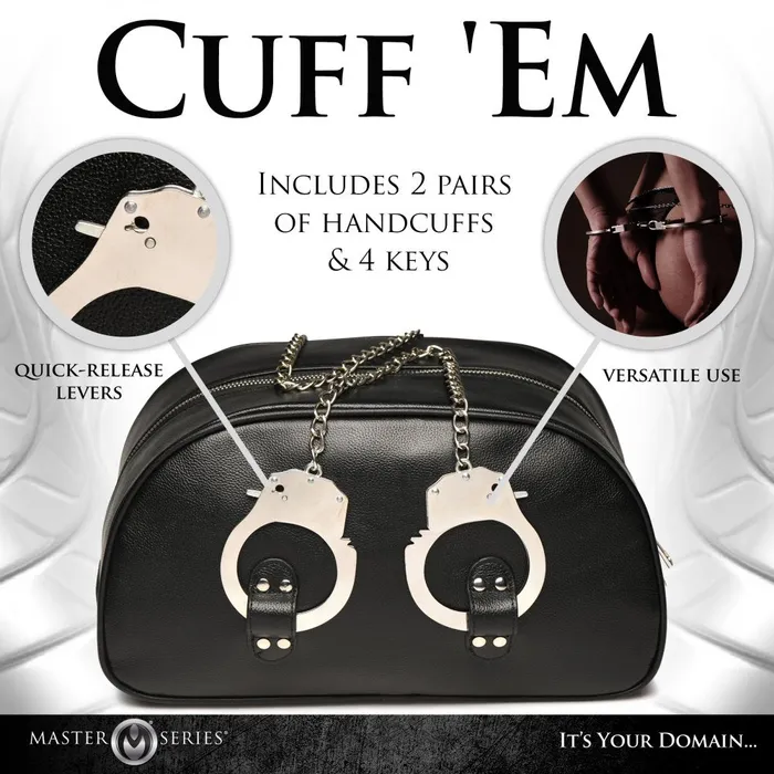Male Sex Toys Master Series Cuffed and Loaded Travel Bag with Handcuff Handles