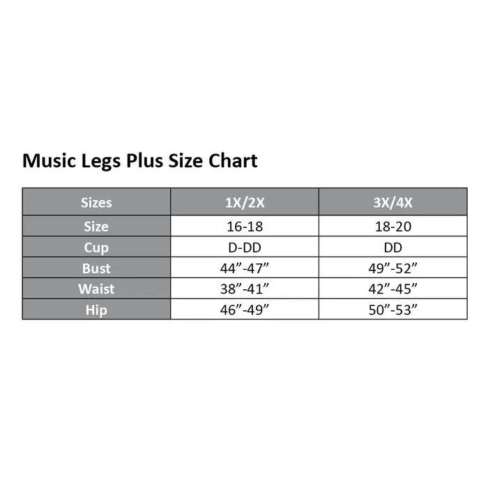 Music Legs Sheer Lace Trim Crotchless Bodystocking Curvy Music Legs Bodystockings Playsuits