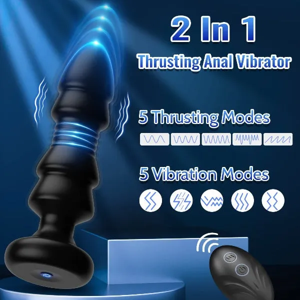Anal Domlust Remote Control Thrusting Anal Vibrator Butt Plug Vibrating Panties Sex Toy for Men Women