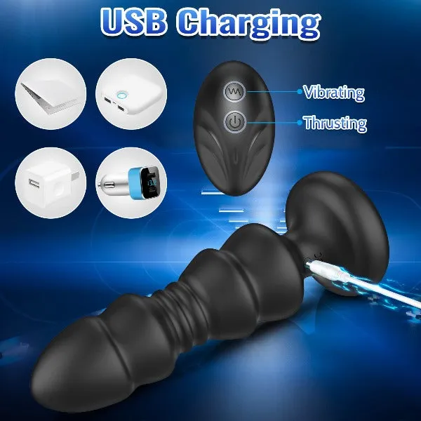 Anal Domlust Remote Control Thrusting Anal Vibrator Butt Plug Vibrating Panties Sex Toy for Men Women