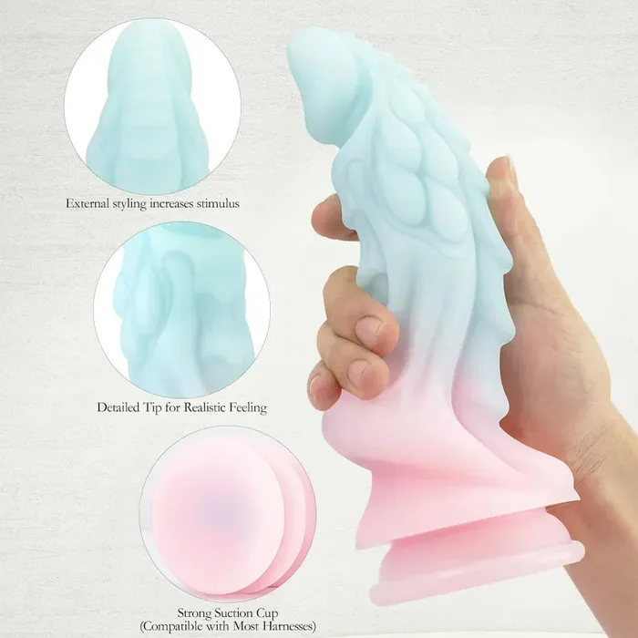 Domlust Anal Dragon Monster Dildo Butt Plug Luminous Macaron Color Fantasy Dildos Women Sex Toy