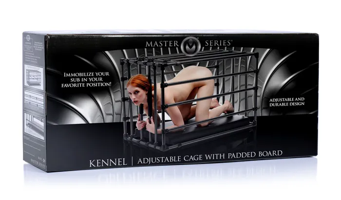 Kennel Adjustable Cage With Padded Board XR Brands Master Series Male Sex Toys