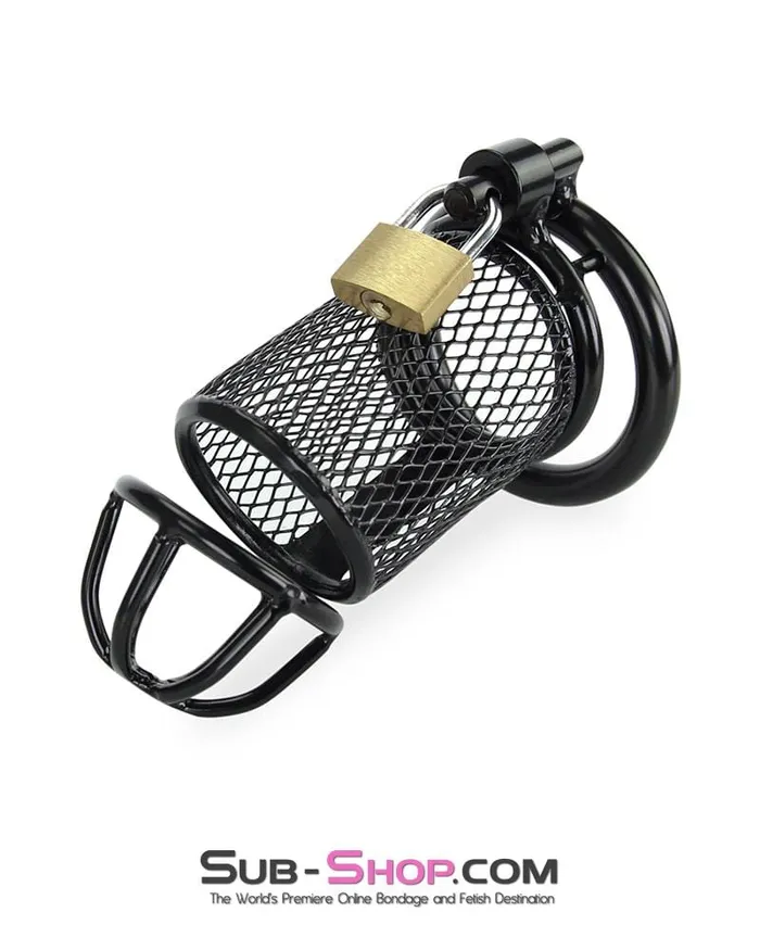 4725M Caged Animal Black Steel Tease and Denial Chastity Device MEGA Deal Moonwell Anal