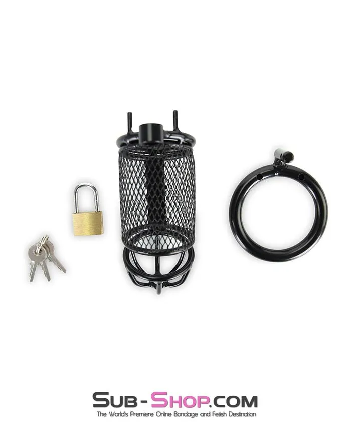 4725M Caged Animal Black Steel Tease and Denial Chastity Device MEGA Deal Moonwell Anal