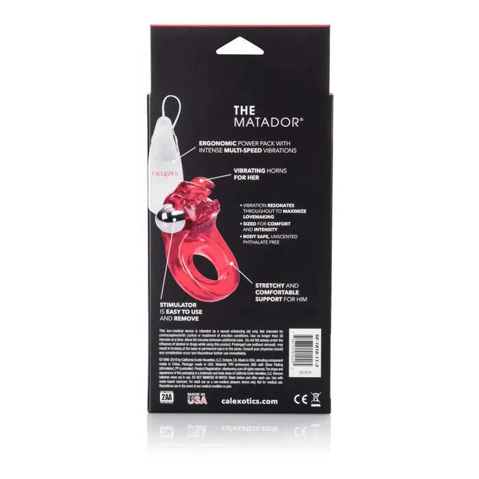 Calexotics Male Sex Toys Matador Exciting Couples Ring with MultiSpeed Bullet for Fun Adventures